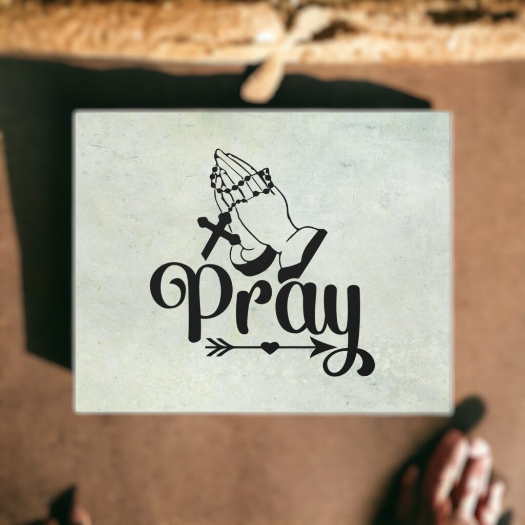Inspiring Decor: Discover the &#8216;Pray&#8217; Praying Hands Wood and Canvas Art