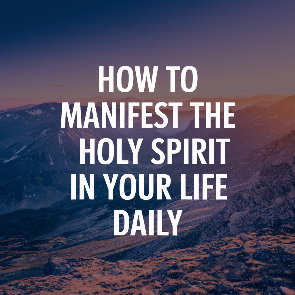 How to Manifest the Holy Spirit in Your Life Daily